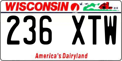 WI license plate 236XTW
