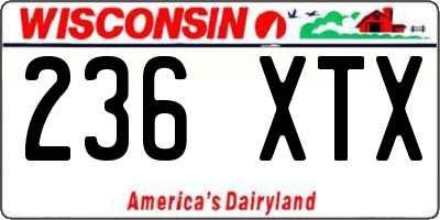WI license plate 236XTX
