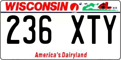 WI license plate 236XTY