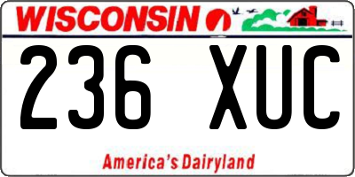 WI license plate 236XUC