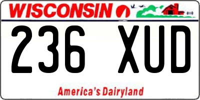 WI license plate 236XUD