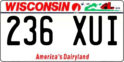 WI license plate 236XUI