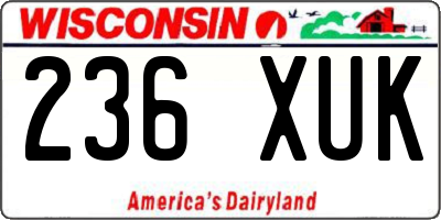WI license plate 236XUK