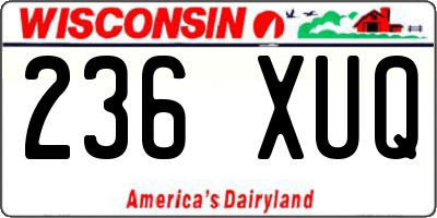 WI license plate 236XUQ
