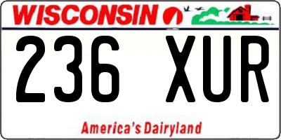 WI license plate 236XUR