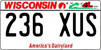 WI license plate 236XUS