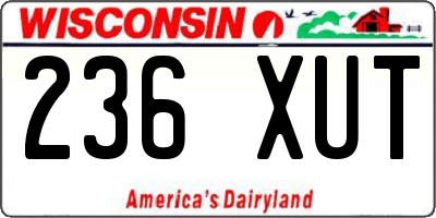 WI license plate 236XUT