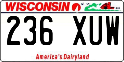 WI license plate 236XUW