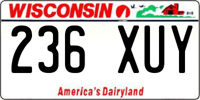 WI license plate 236XUY