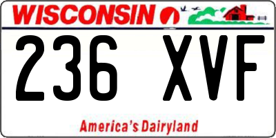 WI license plate 236XVF
