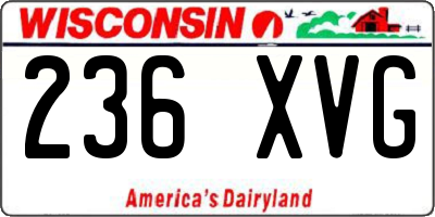 WI license plate 236XVG
