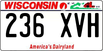 WI license plate 236XVH