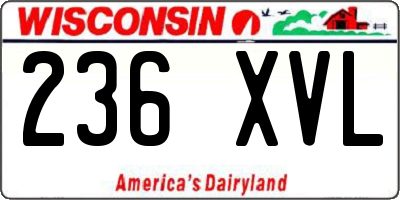 WI license plate 236XVL