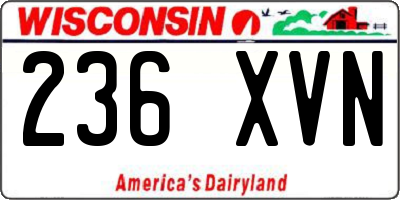 WI license plate 236XVN
