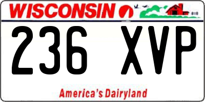 WI license plate 236XVP