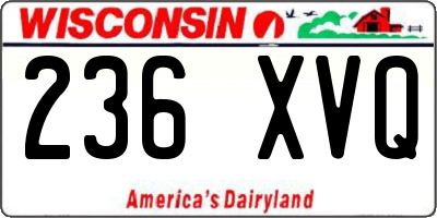 WI license plate 236XVQ