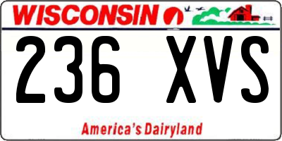 WI license plate 236XVS