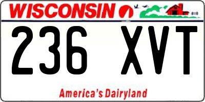 WI license plate 236XVT