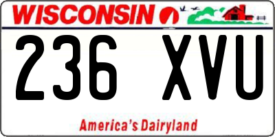 WI license plate 236XVU
