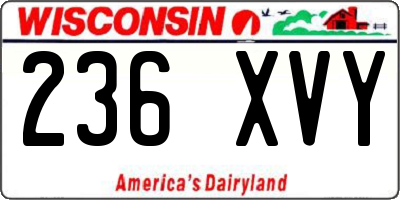 WI license plate 236XVY