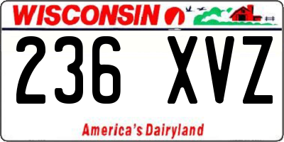 WI license plate 236XVZ