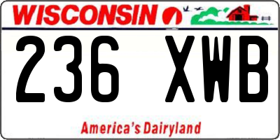 WI license plate 236XWB
