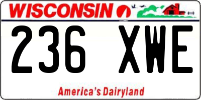 WI license plate 236XWE