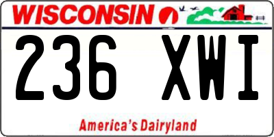 WI license plate 236XWI