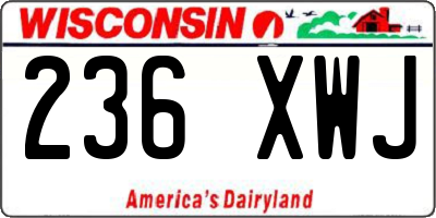 WI license plate 236XWJ