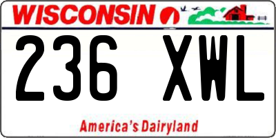 WI license plate 236XWL