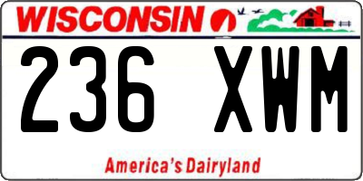 WI license plate 236XWM