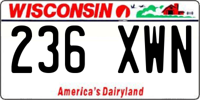 WI license plate 236XWN