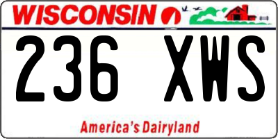 WI license plate 236XWS