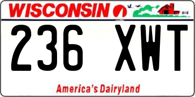 WI license plate 236XWT