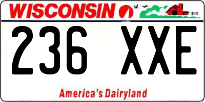 WI license plate 236XXE