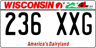 WI license plate 236XXG