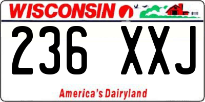 WI license plate 236XXJ