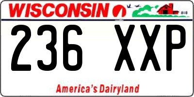 WI license plate 236XXP