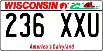 WI license plate 236XXU