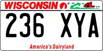 WI license plate 236XYA