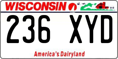 WI license plate 236XYD