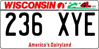 WI license plate 236XYE