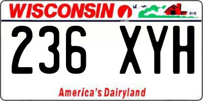 WI license plate 236XYH