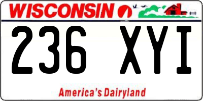 WI license plate 236XYI