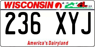 WI license plate 236XYJ