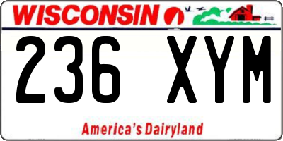 WI license plate 236XYM