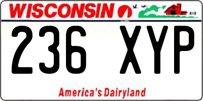 WI license plate 236XYP