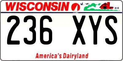 WI license plate 236XYS