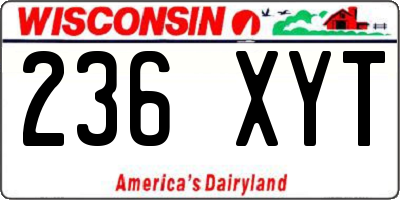 WI license plate 236XYT