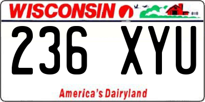 WI license plate 236XYU